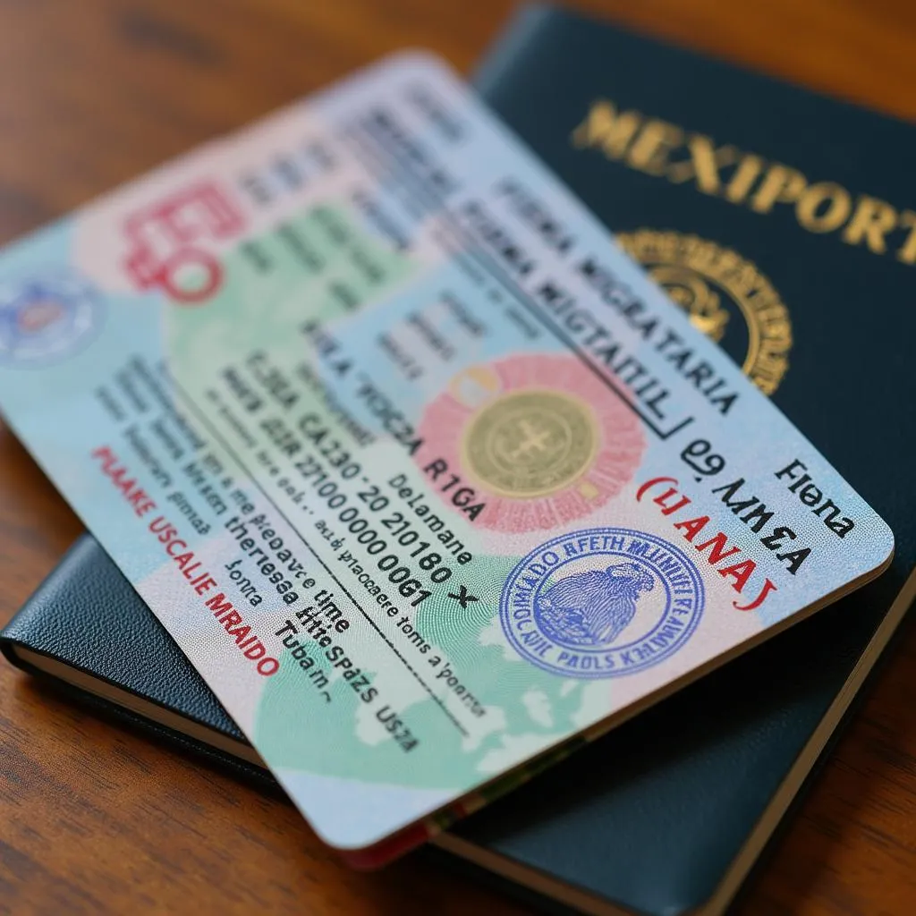 Passport and Mexico Tourist Card