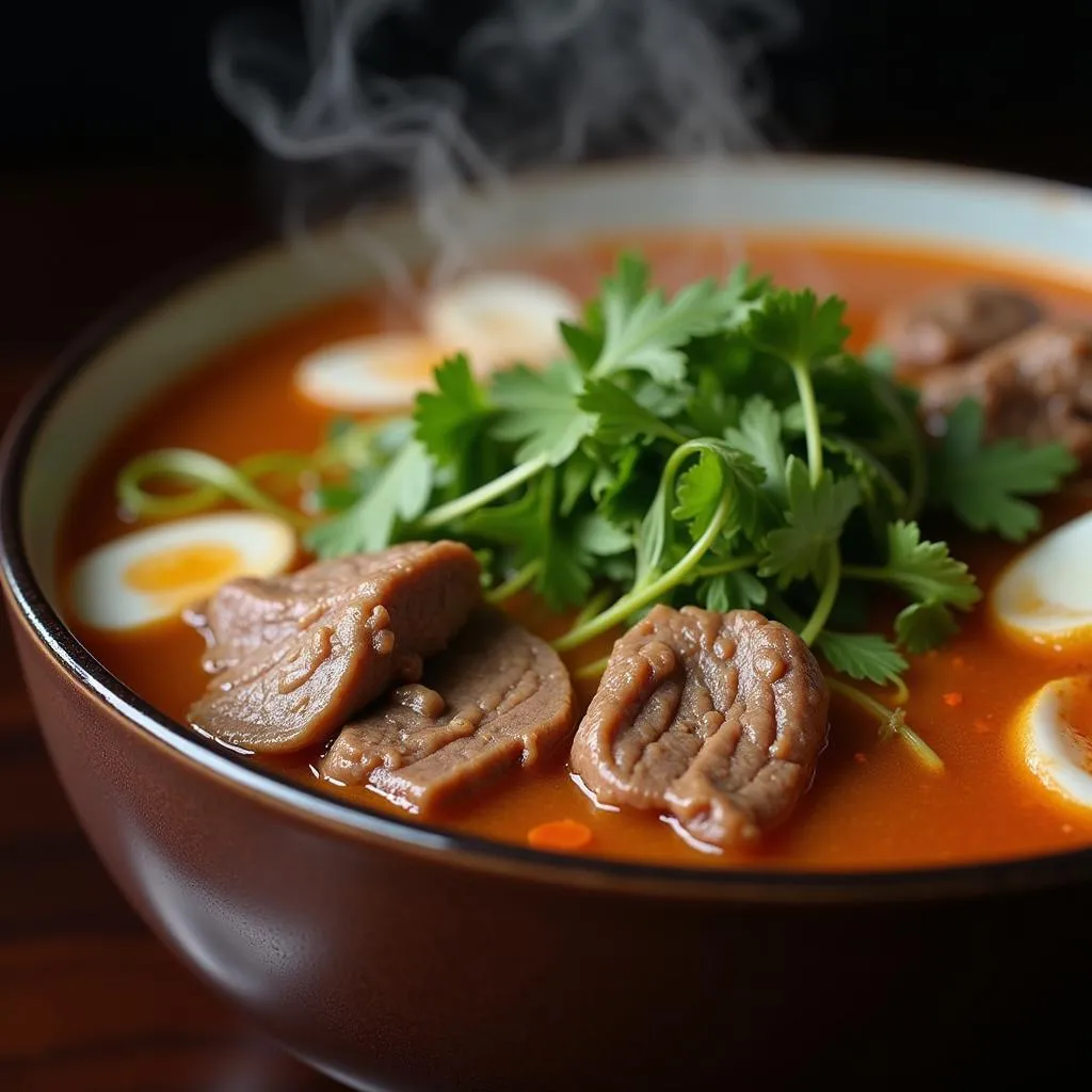 A steaming bowl of Pho in Hanoi