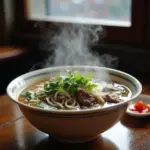 Enjoy a steaming bowl of Pho in the winter in Hanoi