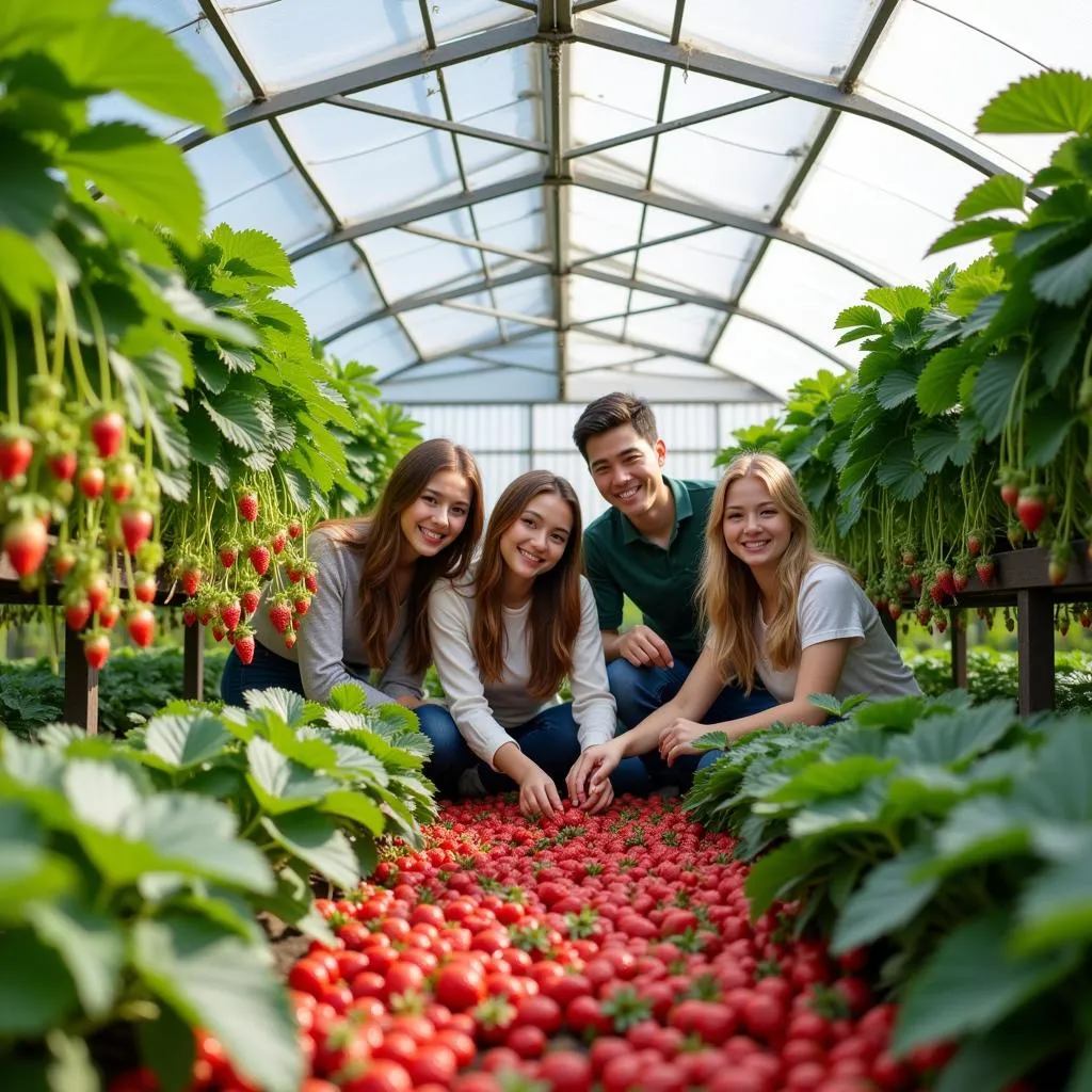 Strawberry picking experience in Me Linh