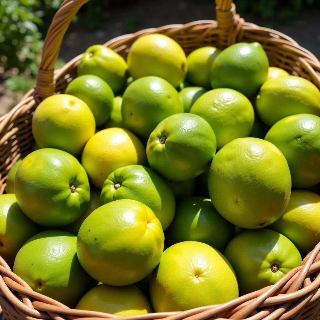 Basket of Fresh Pomelos