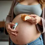 Pregnant Woman Checking Meat Temperature