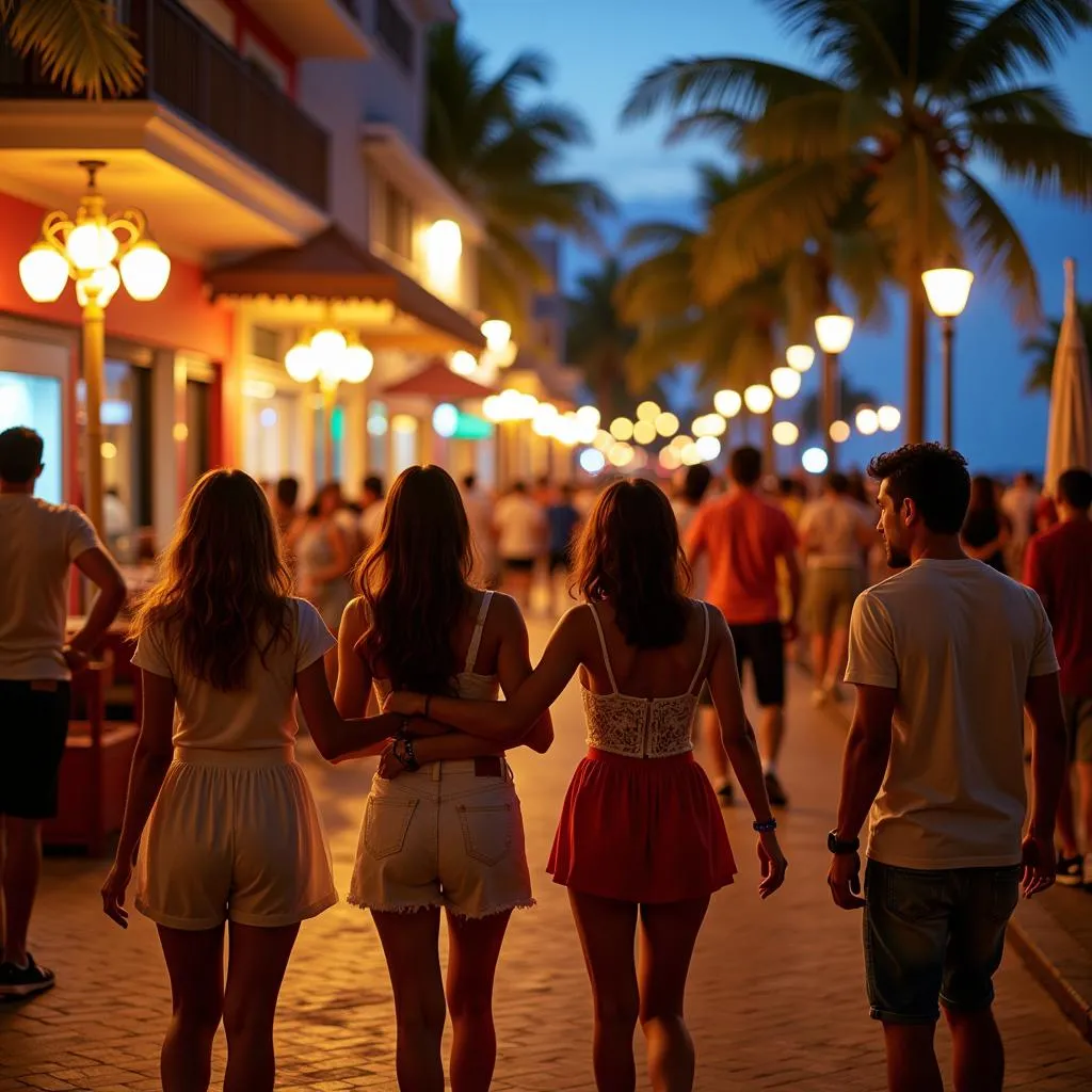 Tourists enjoying a stroll in Puerto Vallarta