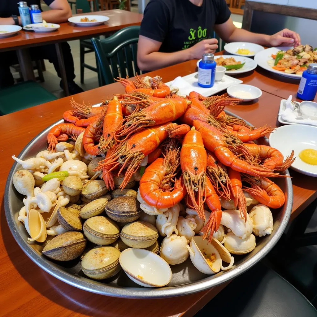 Fresh seafood platter in Quy Nhon