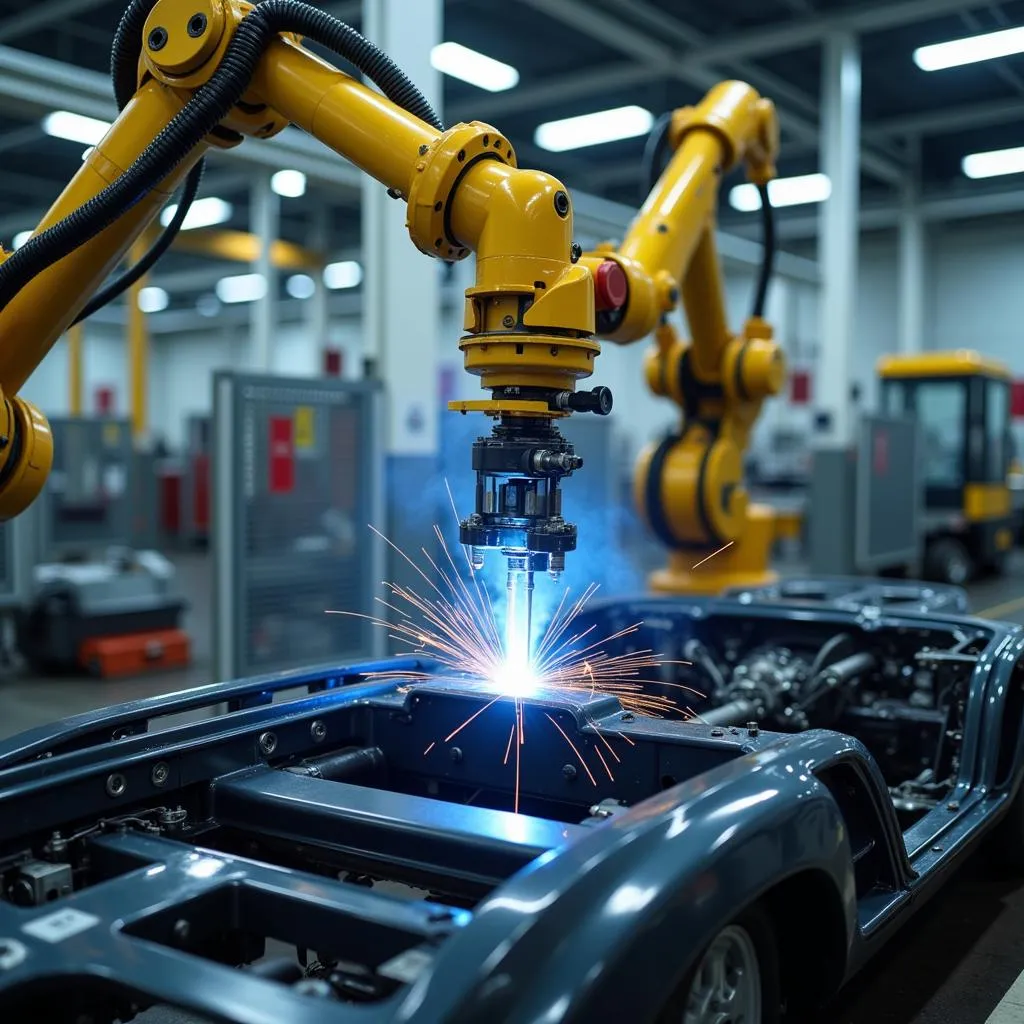 Robot welding in automotive manufacturing