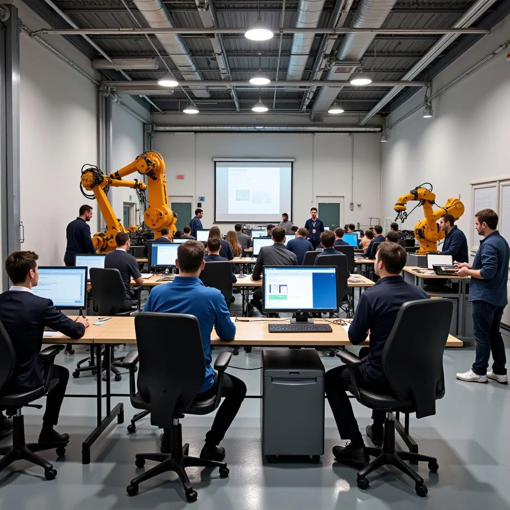 Robot welding training center