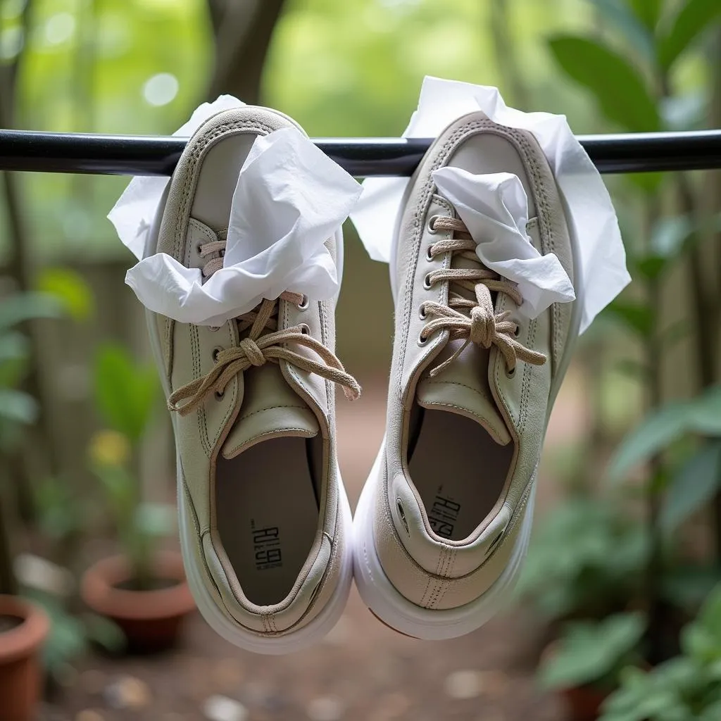 Air drying sneakers