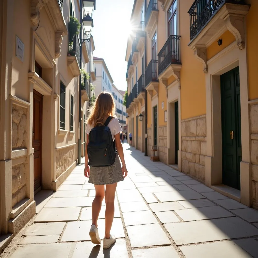 Solo traveler exploring the streets of Dubrovnik