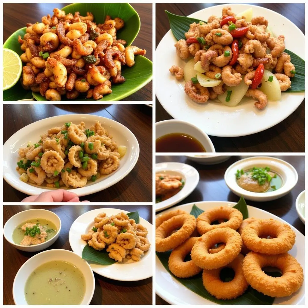 Squid dishes in Hanoi