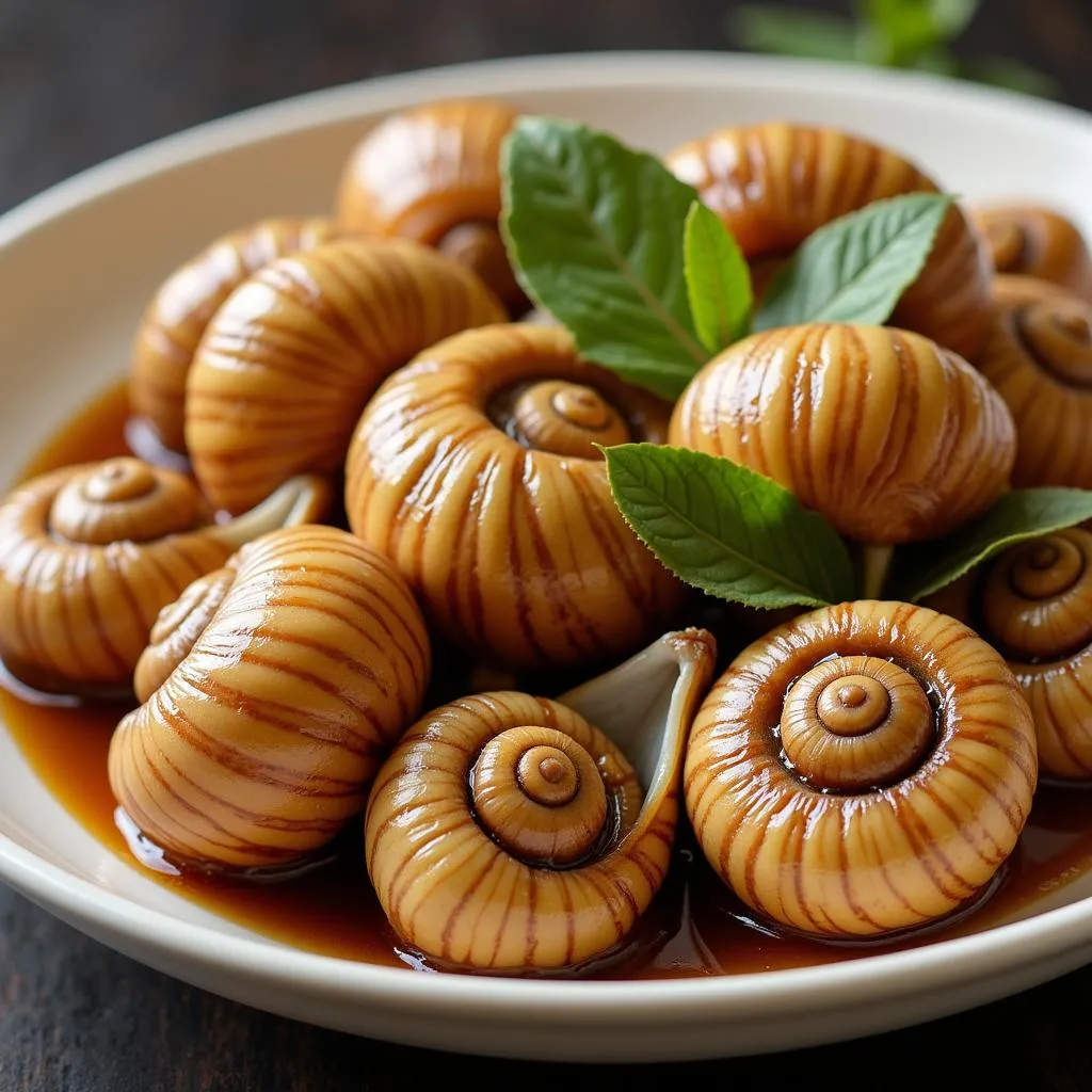 Steamed apple snails with lemongrass and ginger