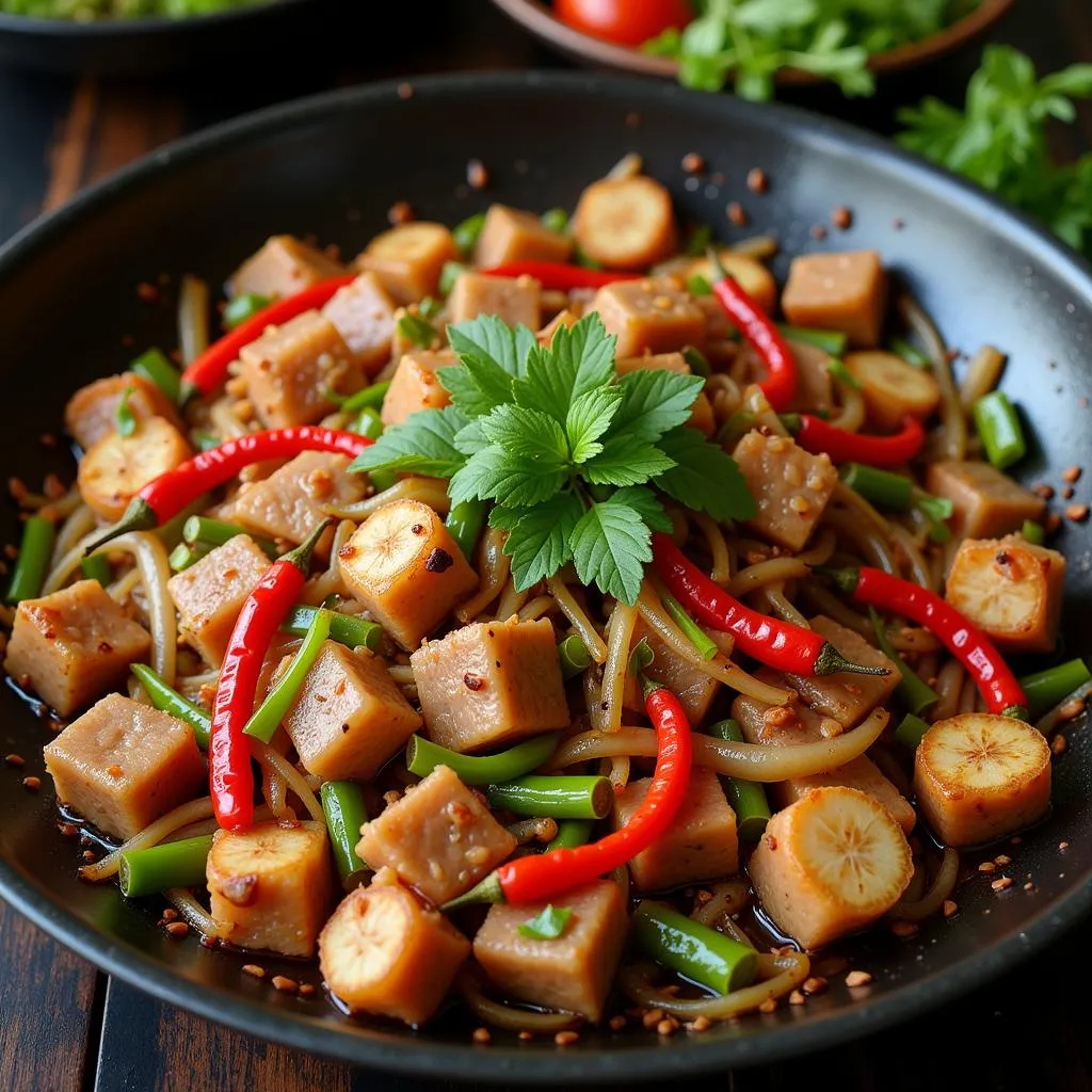 Stir-fried Buffalo Meat with Lemongrass and Chili