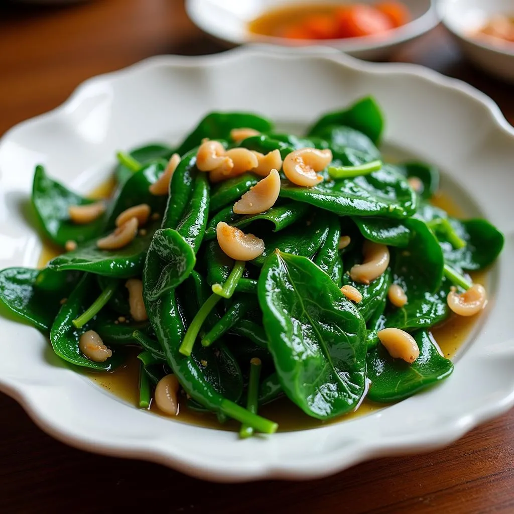 Vietnamese-style-stir-fried-water-spinach-with-garlic-as-a-side-dish-for-Ca-Kho-To