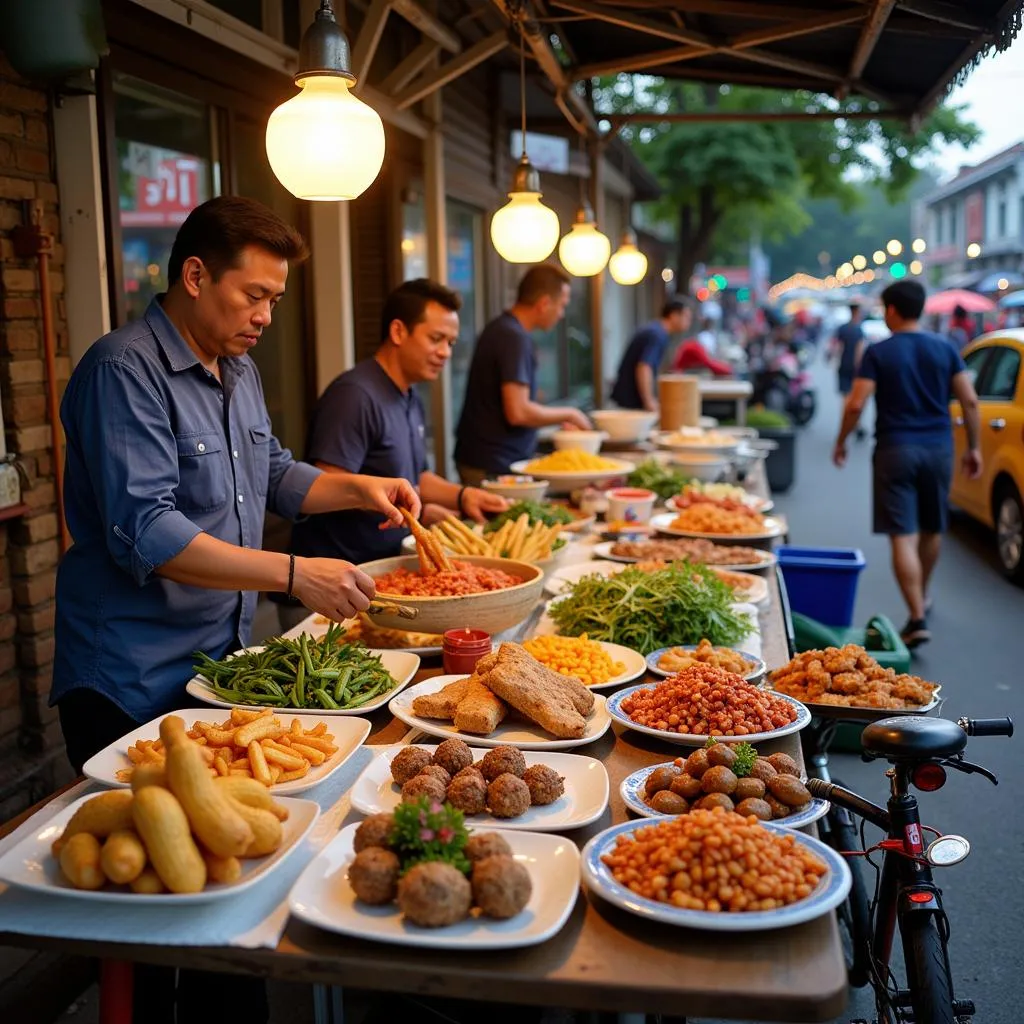 Street food vendors in Saigon