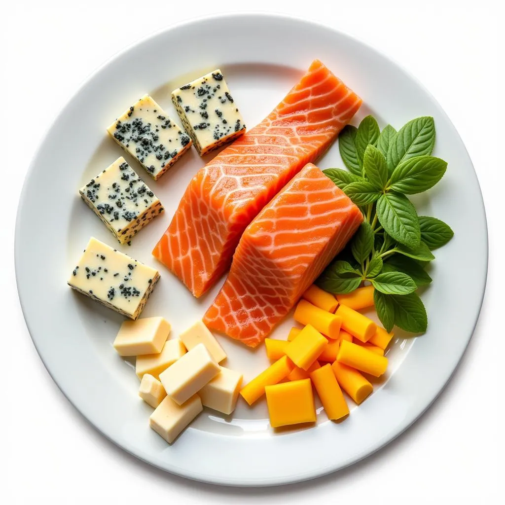 Strong cheeses can overpower the delicate flavor of salmon.