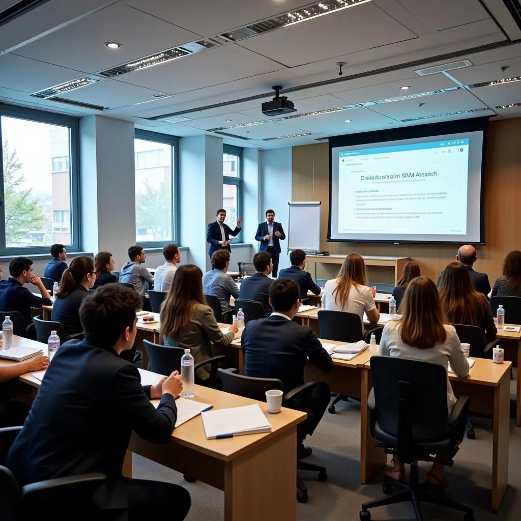 Students engaged in an HRM lecture