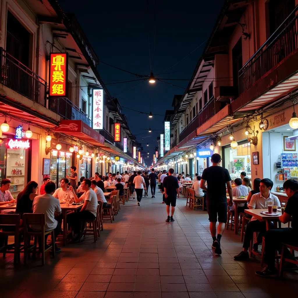 Ta Hien Street at Night