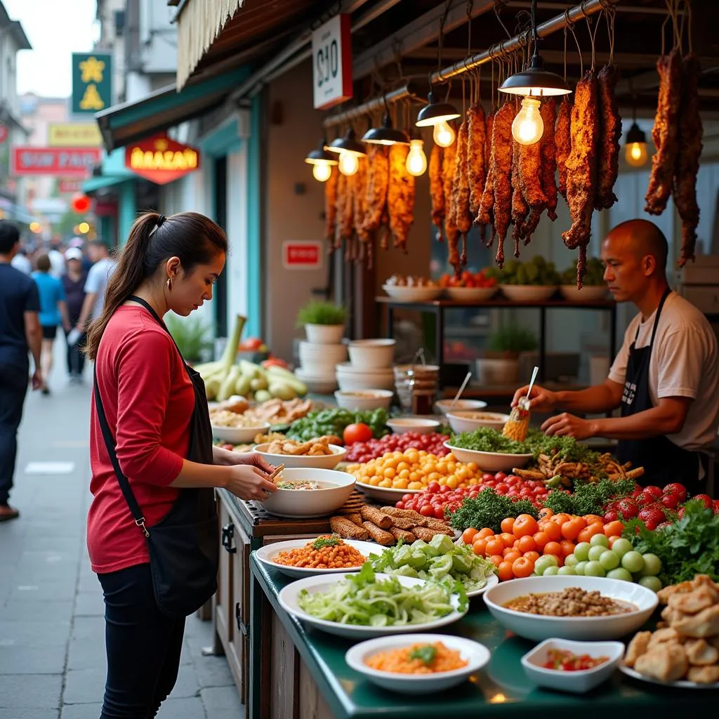 Food Stall in Tam Dao Offering Local Delicacies