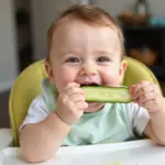 Baby Eating Cold Cucumber Sticks