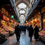 Bustling Grand Bazaar in Tehran