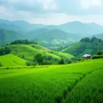 Scenic rice fields in Thai Binh, Vietnam