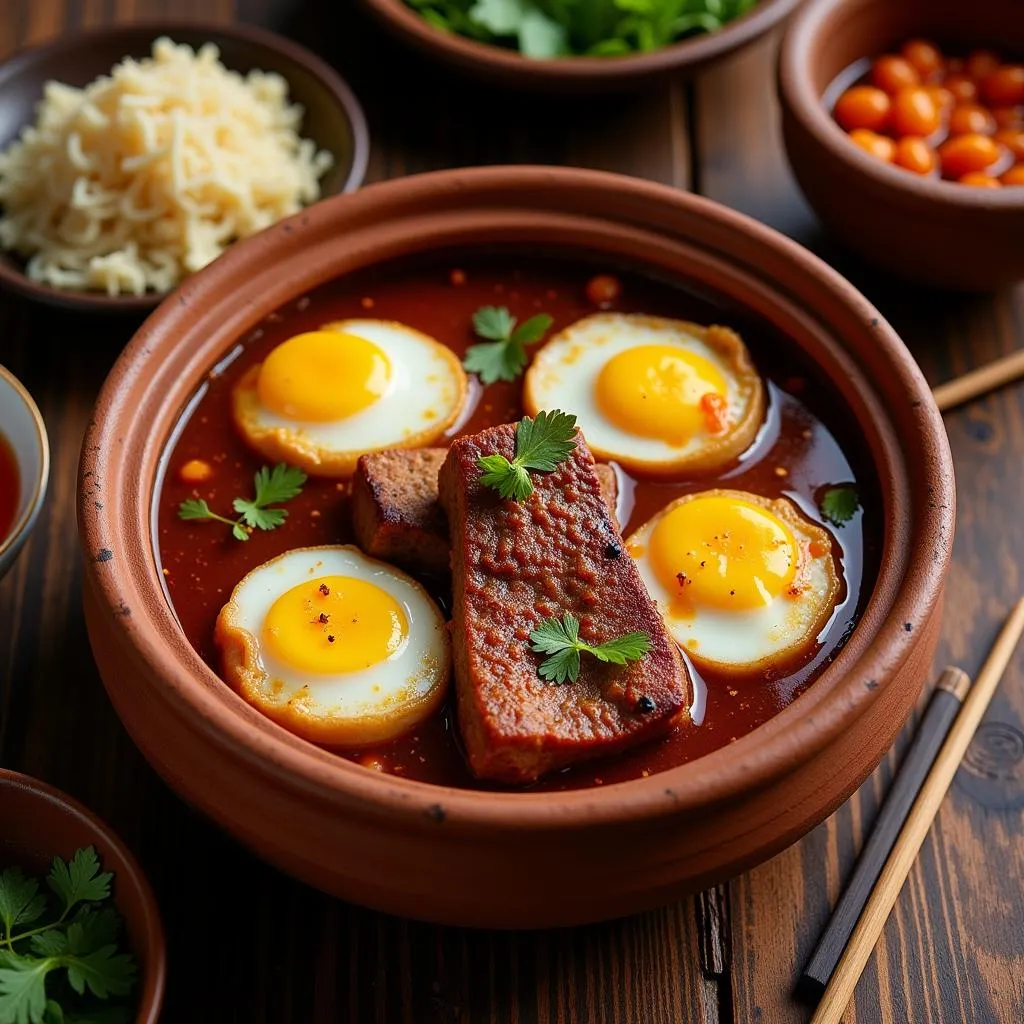 Thit Kho Tau, Vietnamese braised pork belly and eggs in clay pot