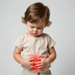 Toddler Holding Stomach in Pain