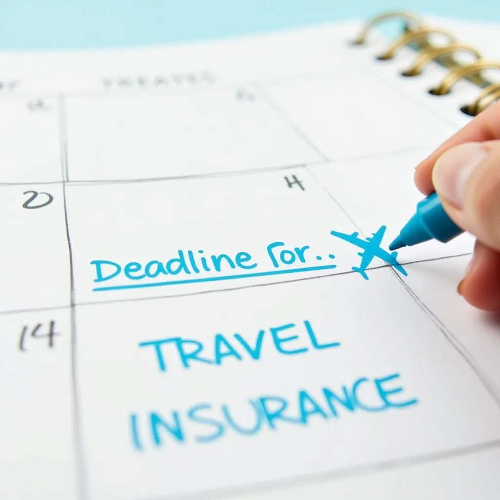 Travel insurance application deadline