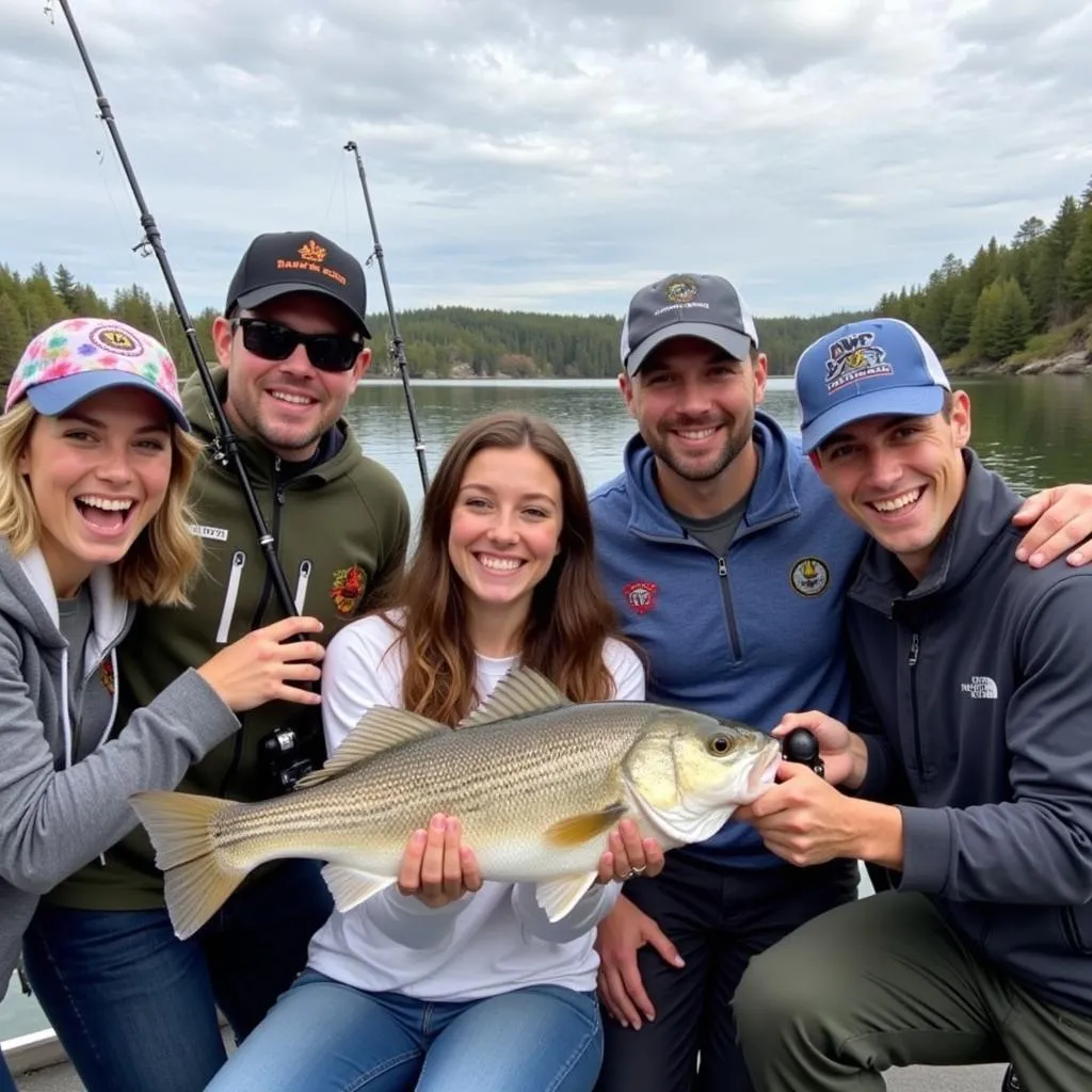 Group enjoying a fishing tour with TRAVELCAR