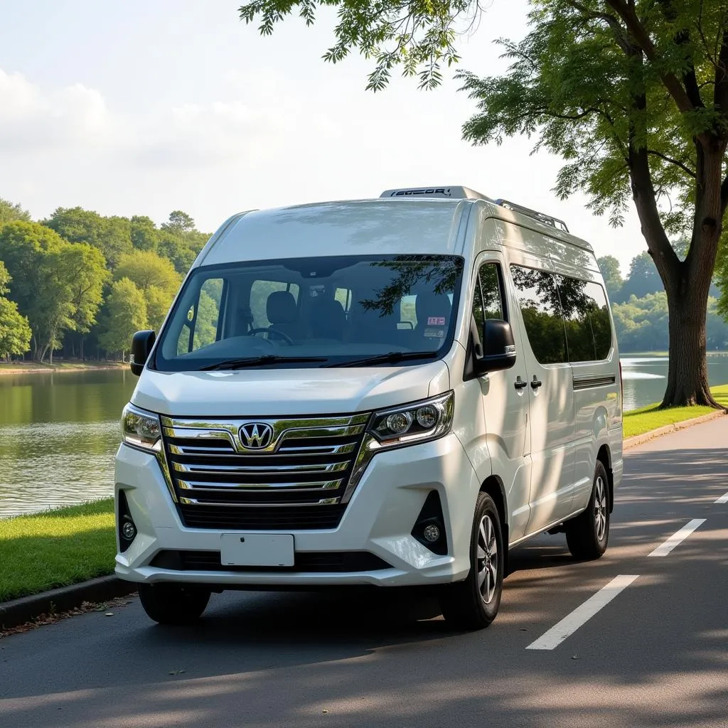 TRAVELCAR van parked near Hoan Kiem Lake