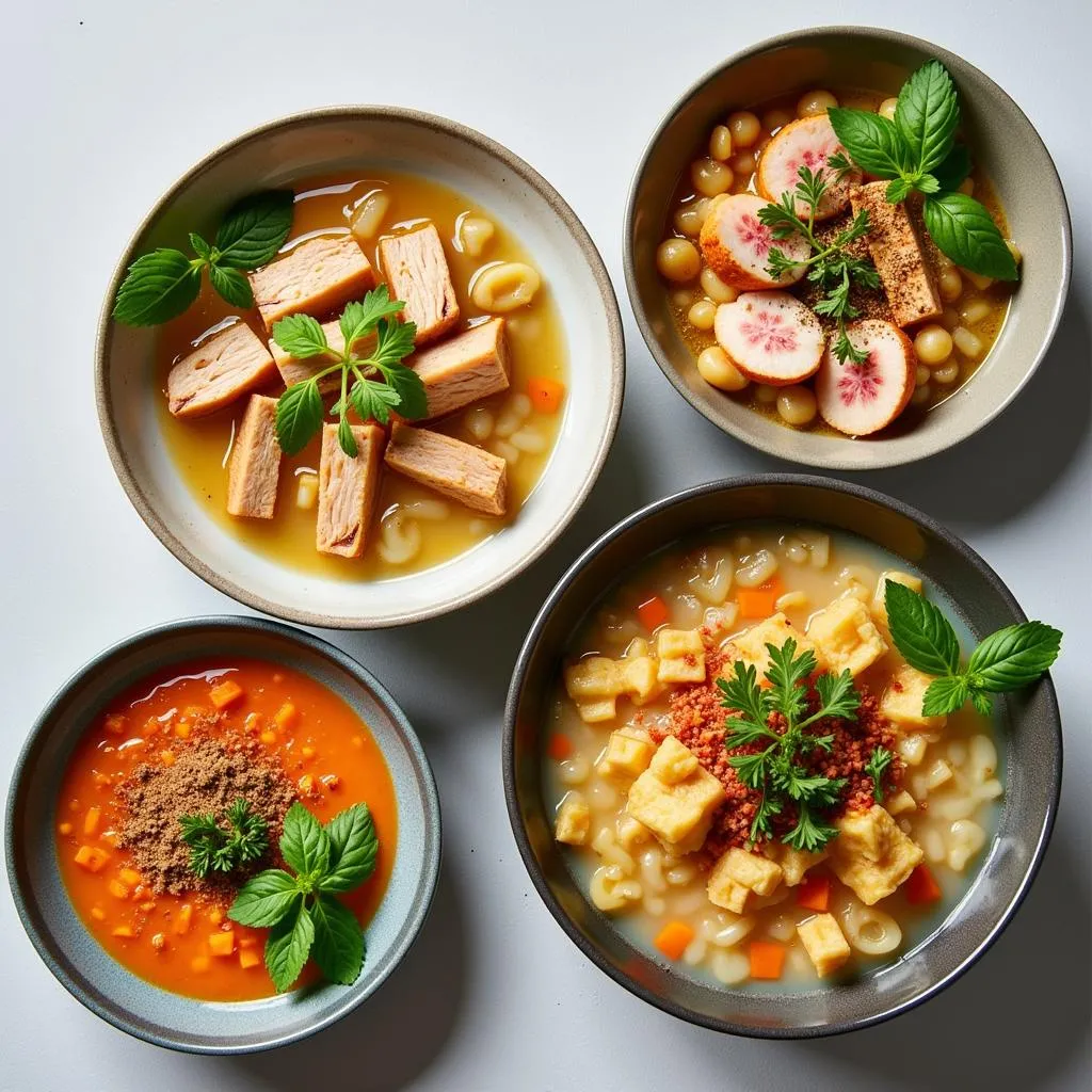 Variety of congee bowls