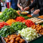 Vegetarian street food in Hanoi