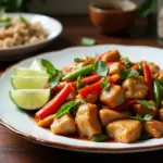 Vietnamese chicken stir-fry with brown rice