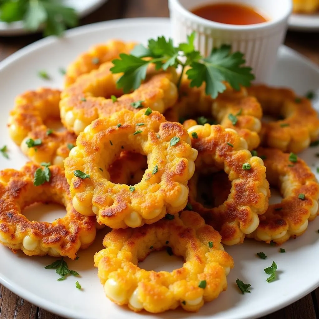 Vietnamese corn fritters