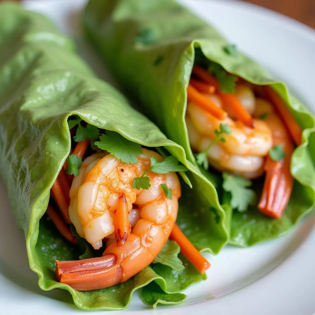 A plate of Goi Cuon - Vietnamese Fresh Spring Rolls