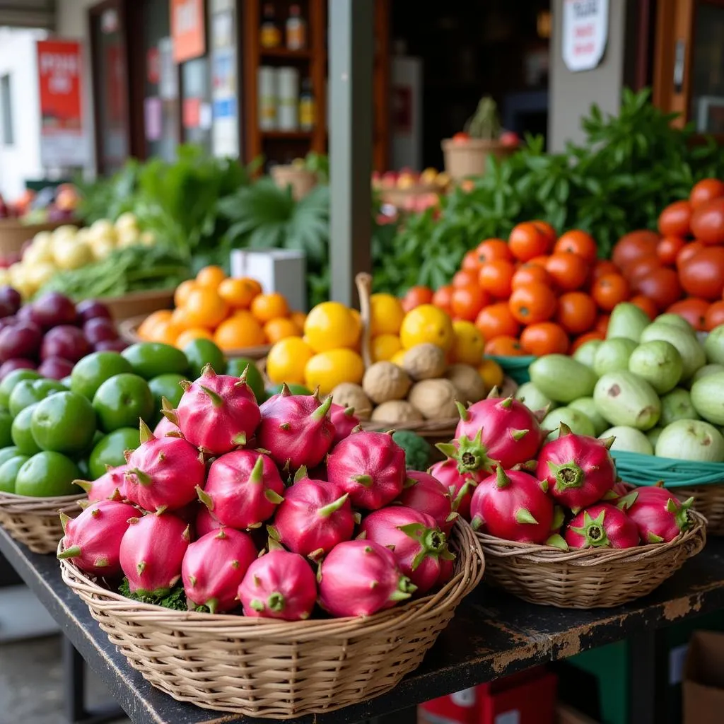 Vietnamese Market with Fresh Produce