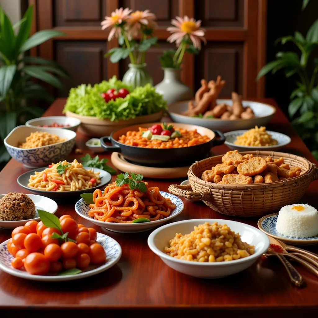 A Vibrant Spread of Vietnamese Red Day Dishes