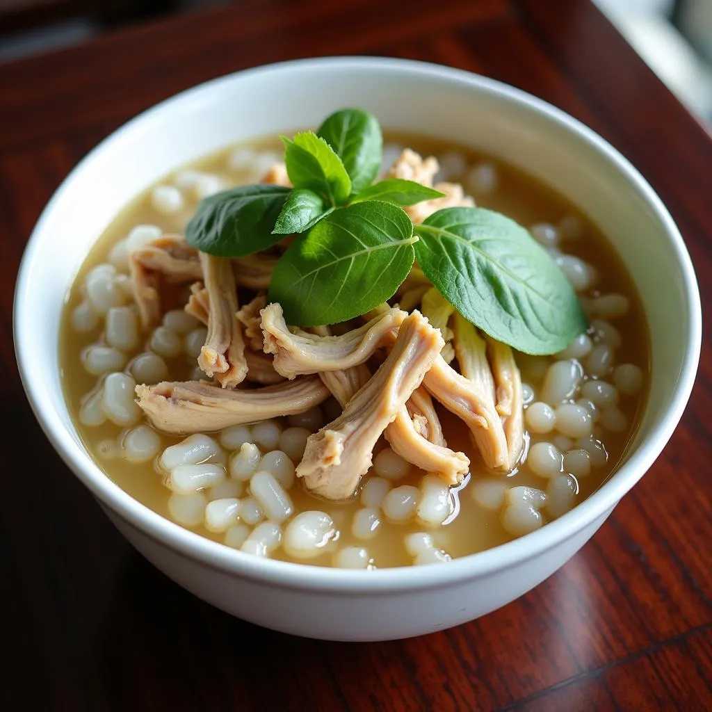 Vietnamese Rice Porridge Chao for Sore Throat