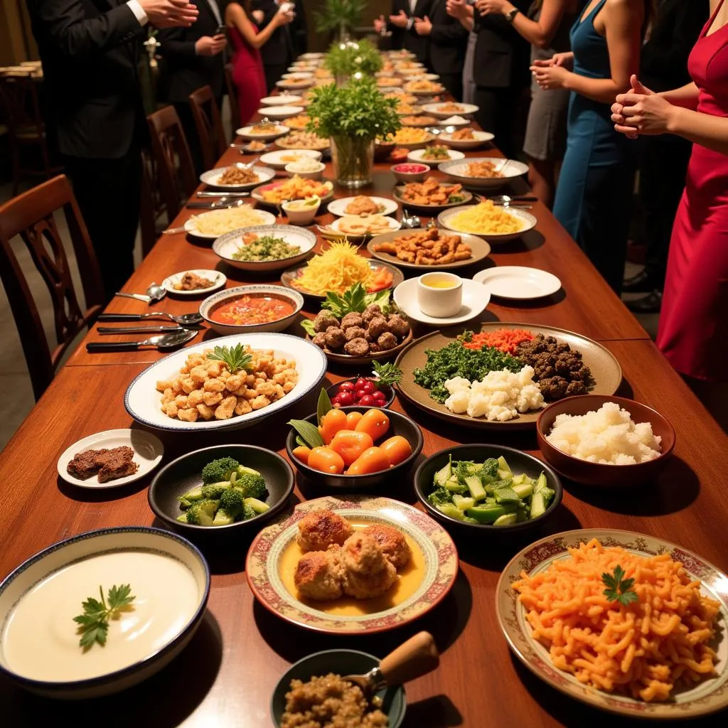 Vietnamese wedding banquet table