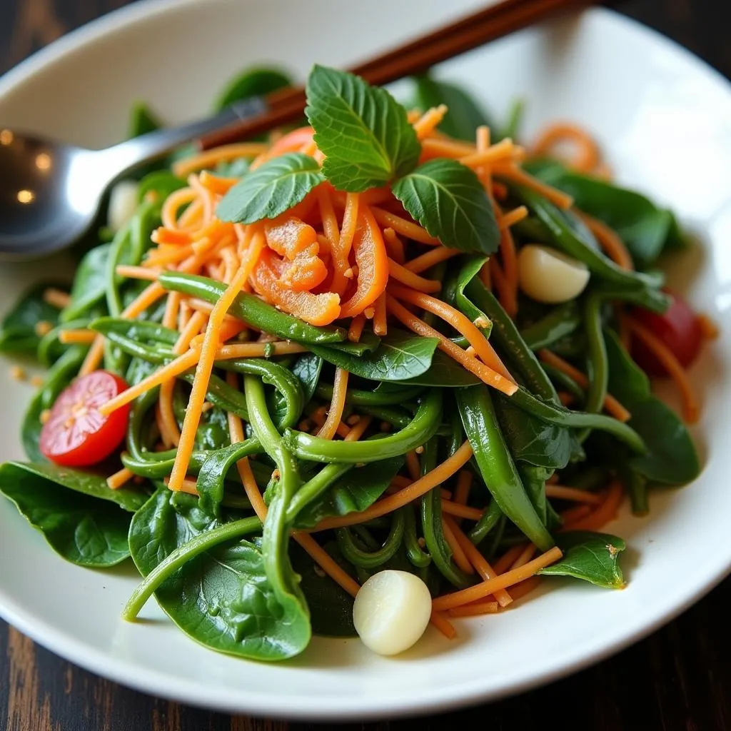 Water Spinach Salad in Hanoi