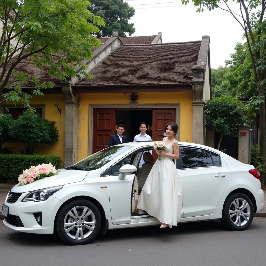 Wedding car in Hanoi Old Quarter