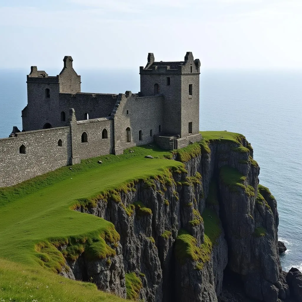 Ancient Welsh castle overlooking the sea