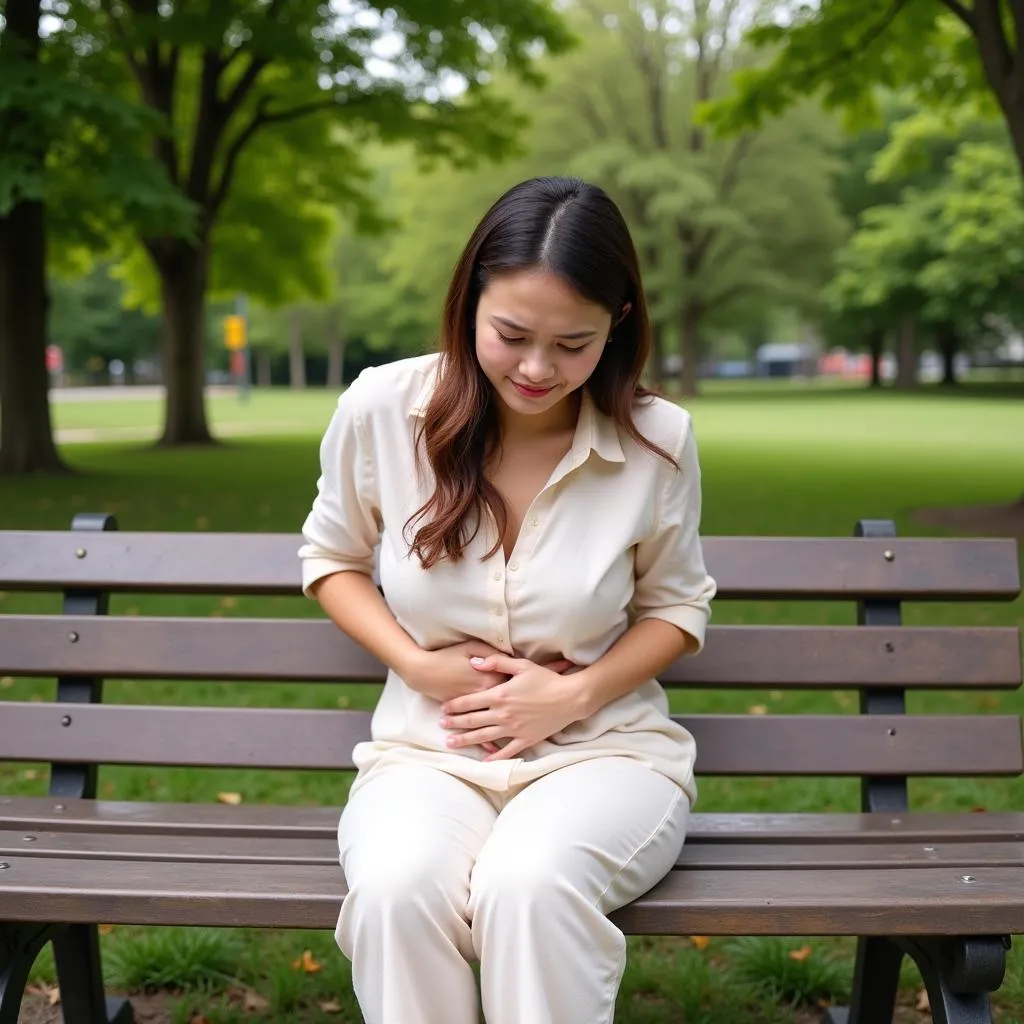 Woman Feeling Stomach Discomfort