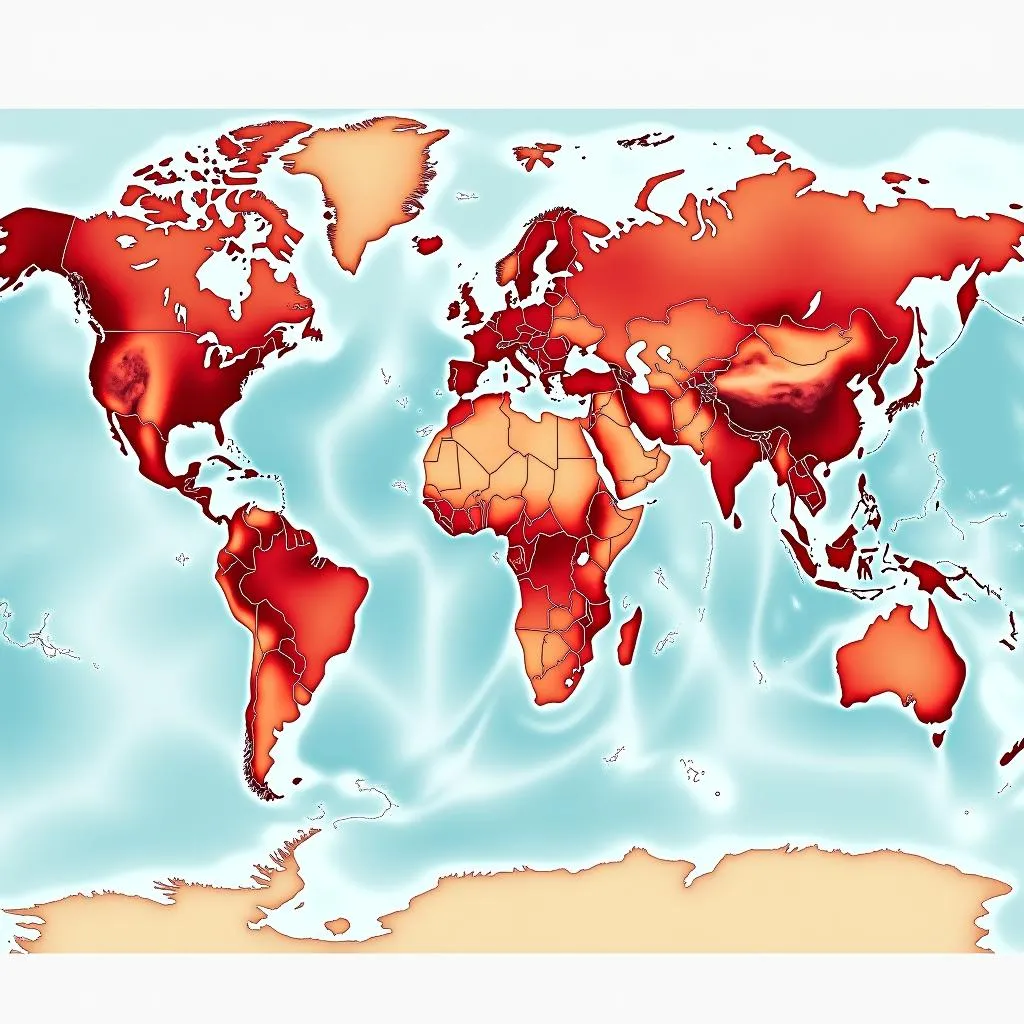 World map highlighting major desert locations