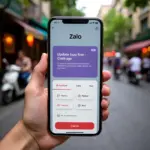 Zalo app update on smartphone