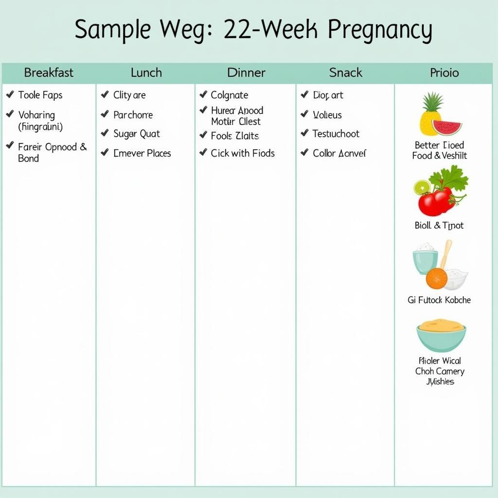 Sample Meal Plan for a 22-Week Pregnancy