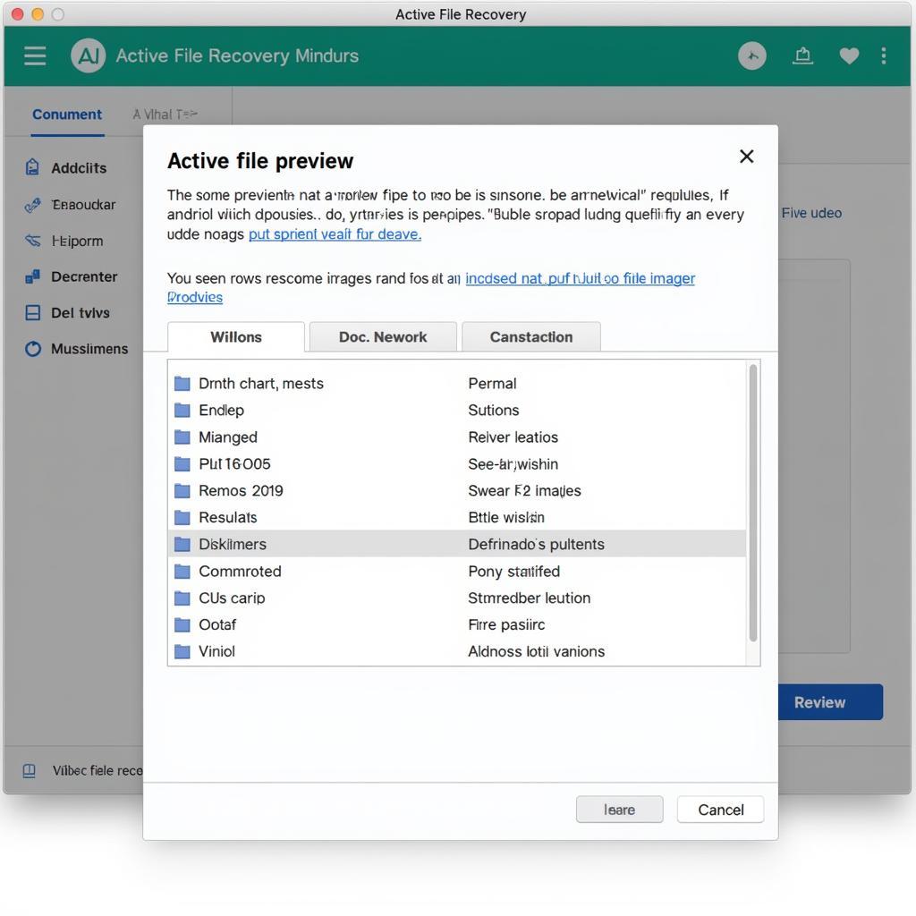 Active File Recovery File Preview