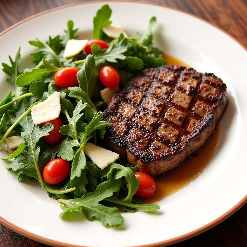 Arugula Salad Paired with Steak