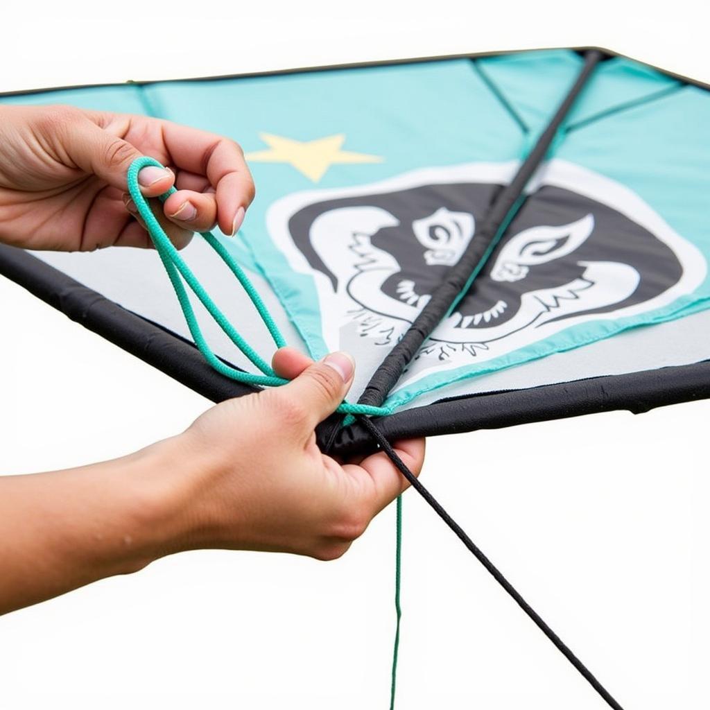 Attaching the Bridle Lines to a Shark Kite