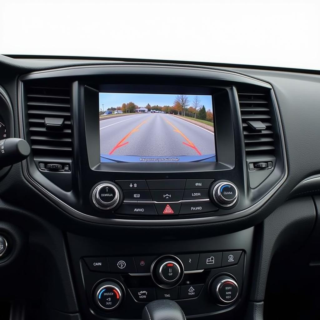 Backup Camera Display on Car Dashboard