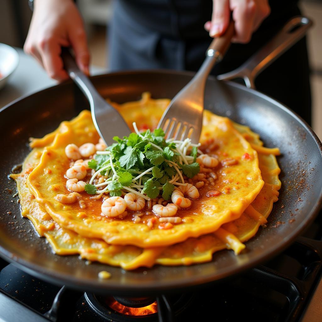 Banh Xeo Sai Gon at a Hanoi Restaurant